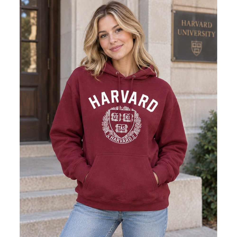 Ivy League Harvard University Hoodie Maroon Burgundy Heavy Blend Sweatshirt Sm